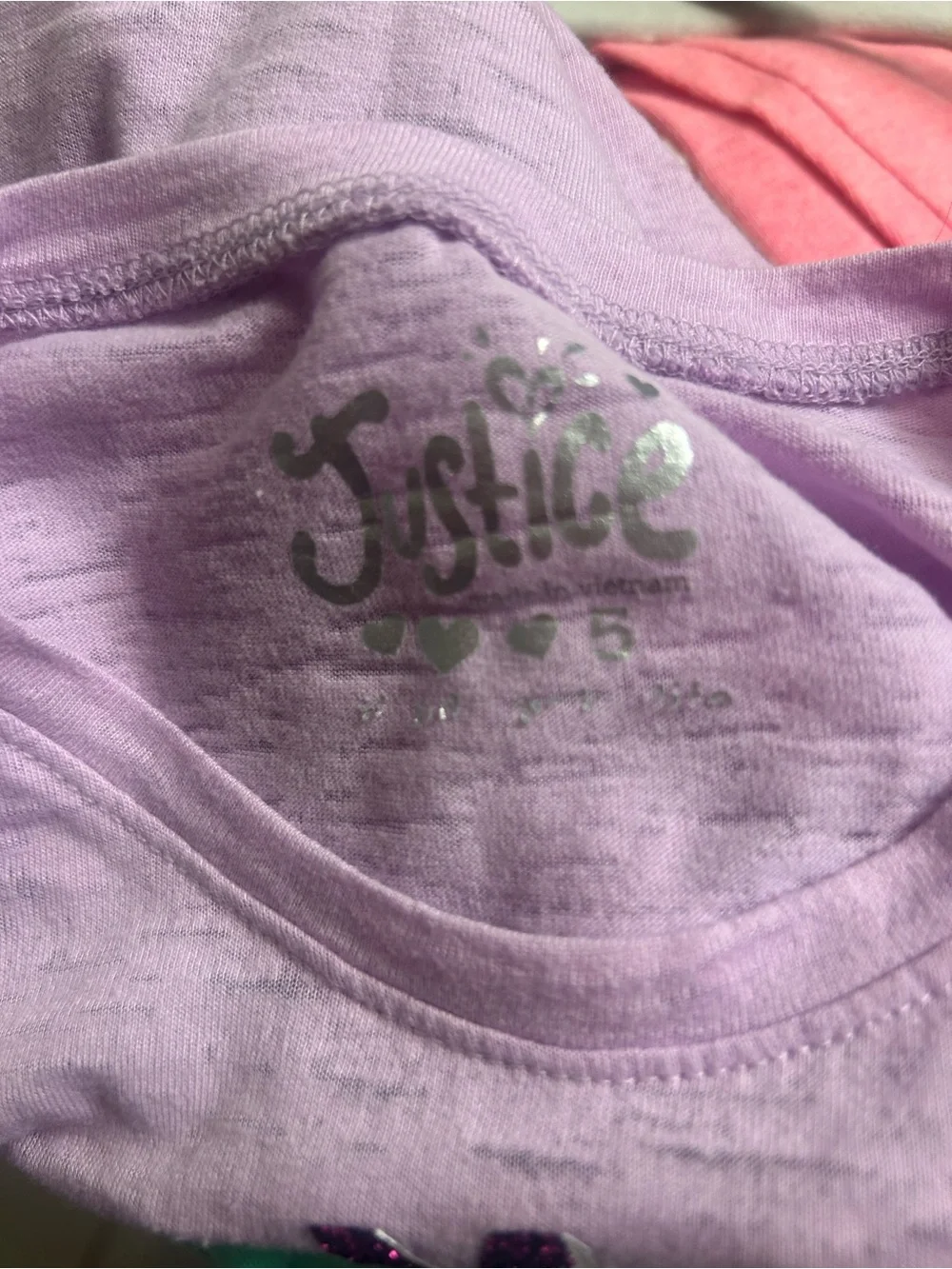 Girls Justice Lavender Graphic Gymnast Tee with Knotted Hem